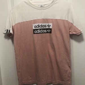 Women’s pinky and white adidas shirt